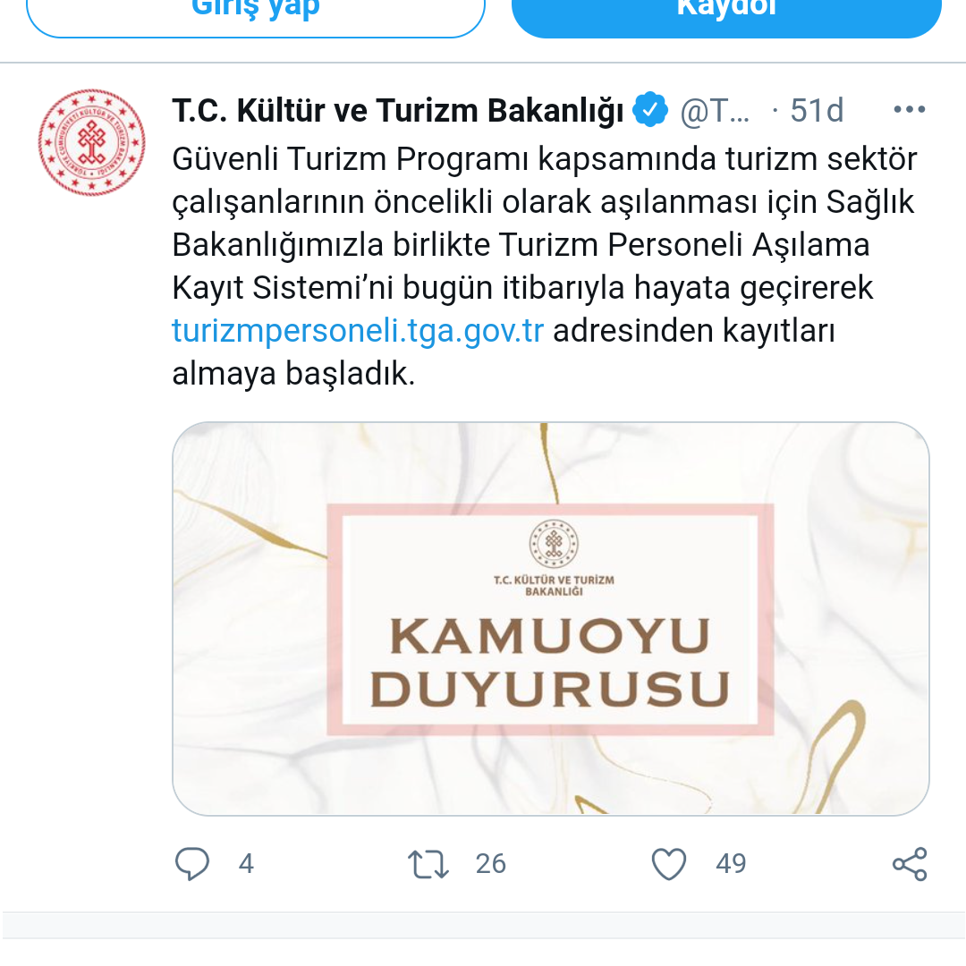 Bakanlık Açıkladı, Turizm Çalışanlarına Aşı Önceliği 1 20210312 185000