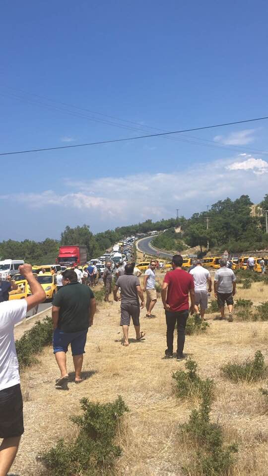 Bodrum'da Taksici Uber Gerginliği Eyleme Dönüştü 3 IMG 20180725 WA0018
