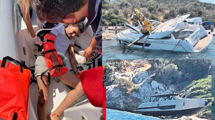 Tekne kayalıklara çarptı 1 kişi yaralandı