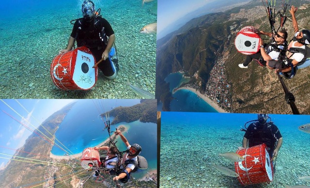 Yamaç Paraşütü Ve Deniz Altında Davul Çalarak, Mini Konserler Veriyor 5 100920211849129555623 4