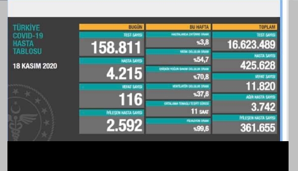 4 Bin 215 Kişiye Hastalık Tanısı Konuldu, 116 Kişi Hayatını Kaybetti 19 20201118 193413