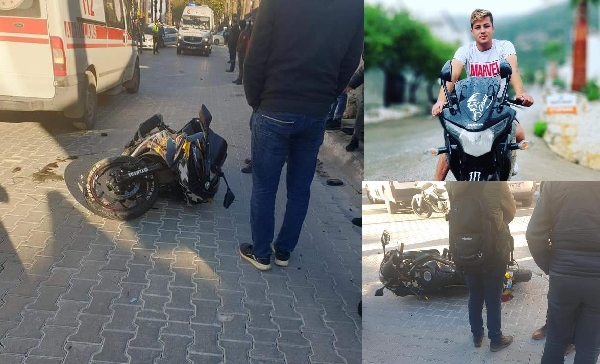 Yayaya Çarpan Motosiklet Sürücü Can Verdi 3 20210217 221033