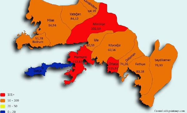 Muğla Ilçelerinde Tedirgin Eden Tablo 15 20210314 232233