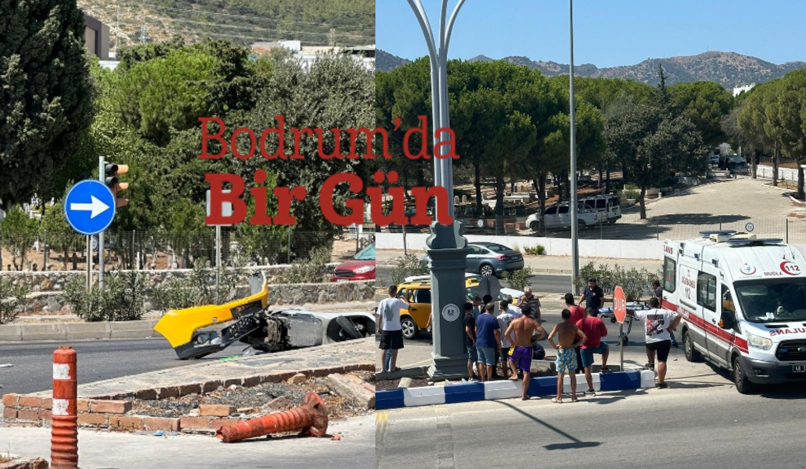 Ticari taksi motosiklet ile çarpıştı 1 yaralı 2 SIPAY BODRUM FK 1 12