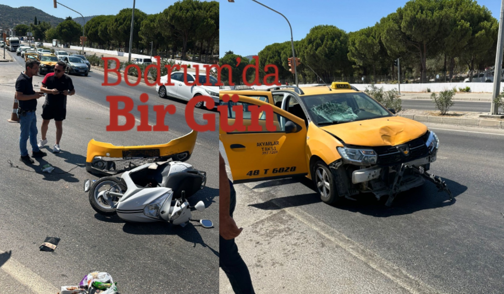Ticari taksi motosiklet ile çarpıştı 1 yaralı 1 SIPAY BODRUM FK 1 13