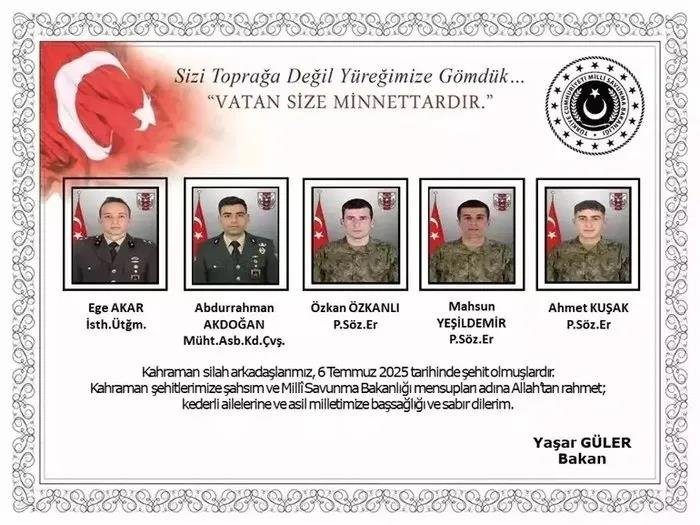 Şehit olan asker sayısı 12'ye yükseldi 2 0x0 son dakika msb aci haberi duyurdu sehit olan asker sayisi 8e yukseldi 1751866129918