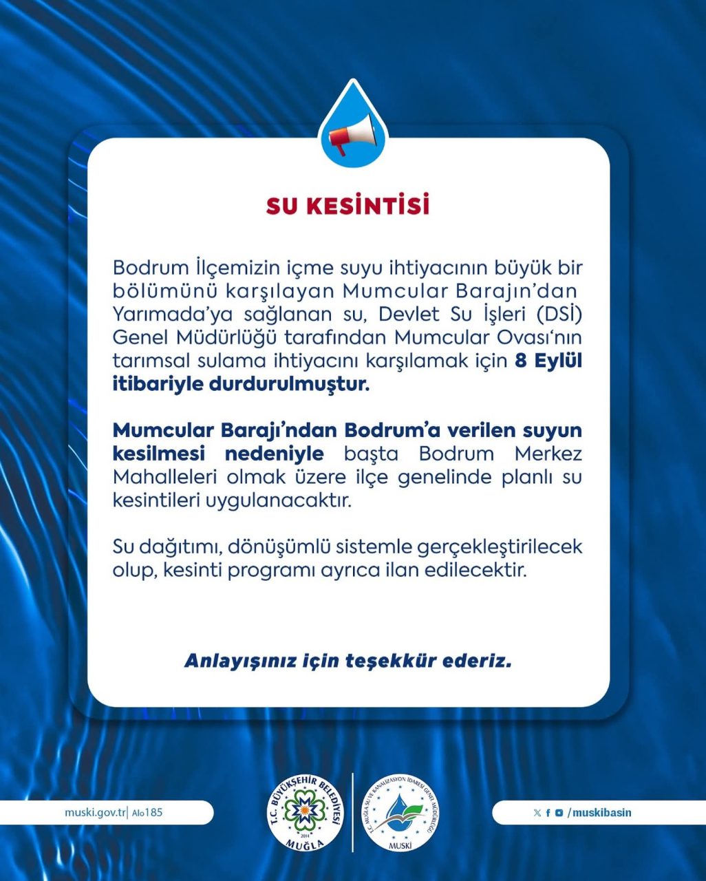 Bodrum Dikkat Su Kesintisi Uygulanacak 2 FB IMG 1757440625907 scaled