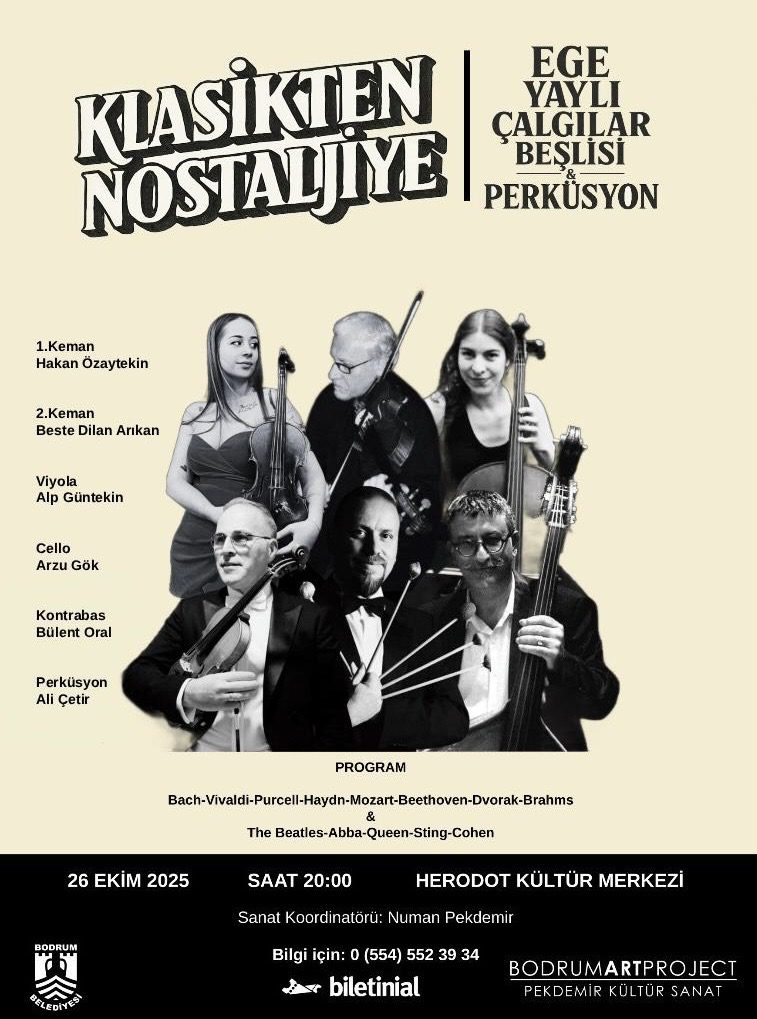 BODRUMDA VİVALDİ’ DEN THE BEATLES’A NOSTALJİ KONSERİ 7 Konser afisi