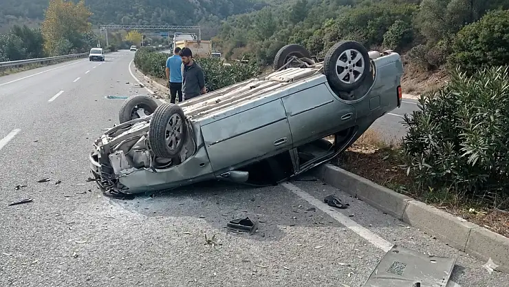 Kontrolden Çıkan Araç Takla Attı: Bir Yaralı 11 kontrolden cikan arac takla at 1763980809 KQOR6M