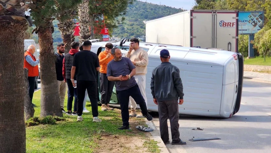 Devrilen araçta 2 yaralı 12