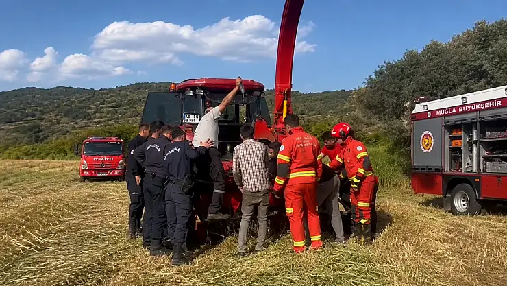 Tarım makinasına sıkışan genç ağır yaralandı 1 milasta feci olay tarim