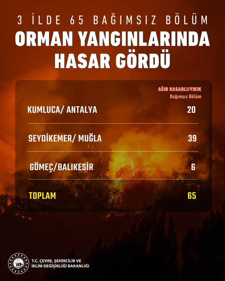 Bakan Kurum, orman yangınlarındaki hasarlı yapı sayısını açıkladı 2 Yanginlar jpg1