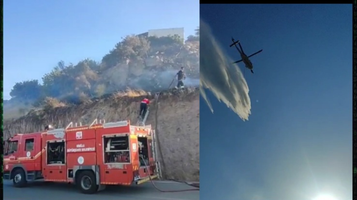 Bağla'da makilik alanda yangın 2 images 8