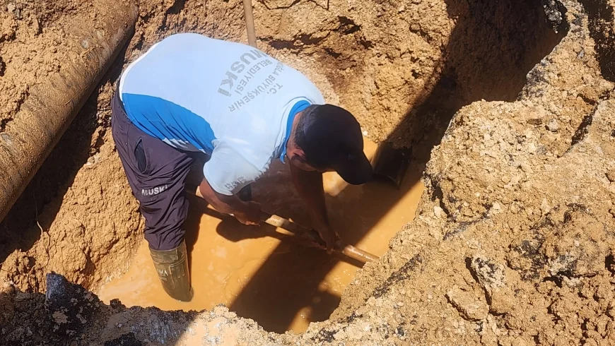 Bodrum Torba'da içme suyu isale hattında patlama 21