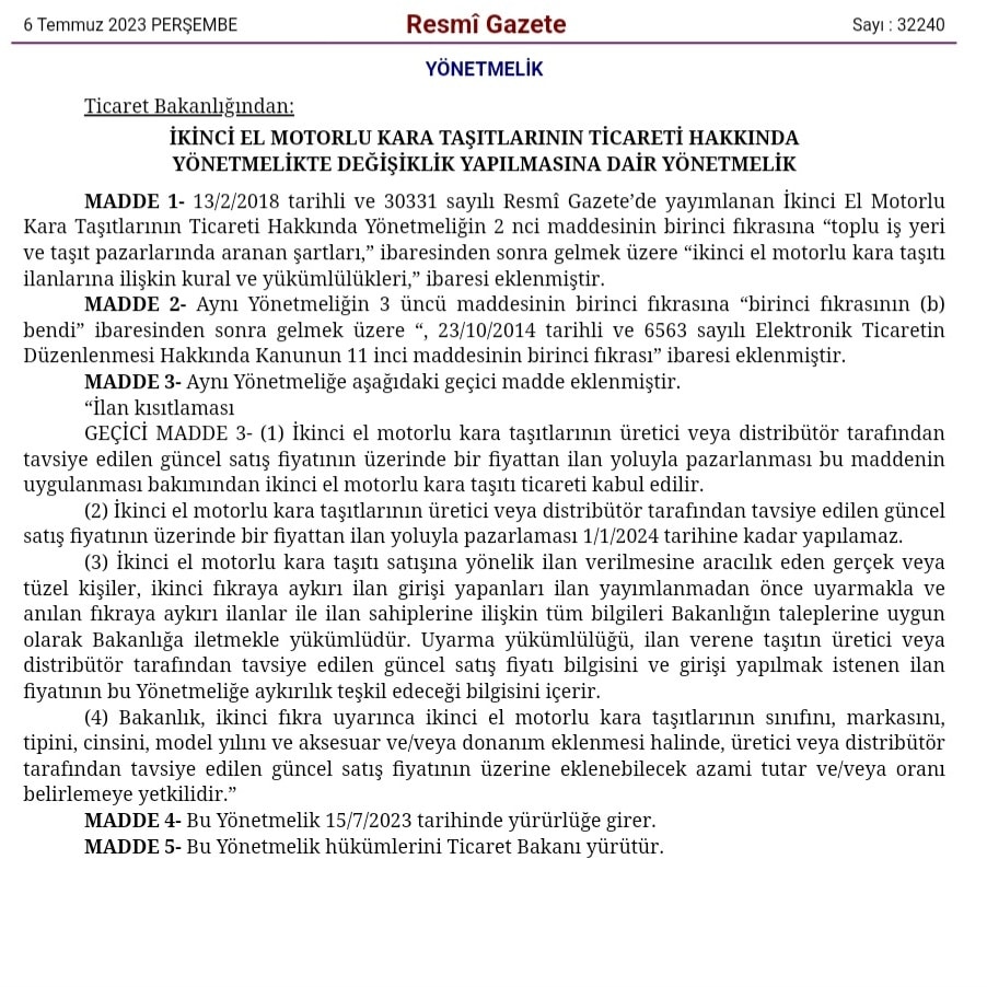 İkinci El Araçların Güncel Satış Fiyatının Üzerinde Satılması Yasaklandı 1 347584556 654791206696214 7774623507678545498 n
