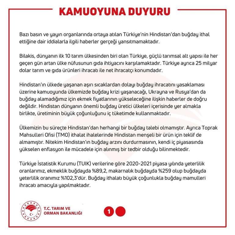 Bakanlıktan Buğday Ithalatı Iddiasına Yalanlama 1 6281341d470a9b45503c8f61