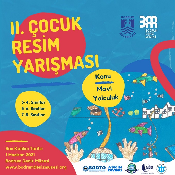 Ii. Bodrum Deniz Müzesi Çocuk Resim Yarışması 6 BODRUMLU COCUKLAR MAVI YOLCULUGU CIZECEK