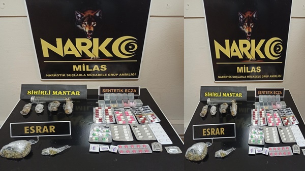 Durdurulan otomobilde sihirli mantar ile yakalandi
