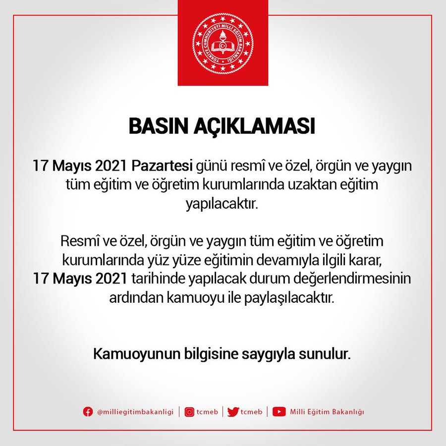 Meb: 17 Mayıs Pazartesi Tüm Eğitim Ve Öğretim Kurumlarında Uzaktan Eğitim Yapılacak 1 E1NdTLYXoAUZ8gu.jpeg