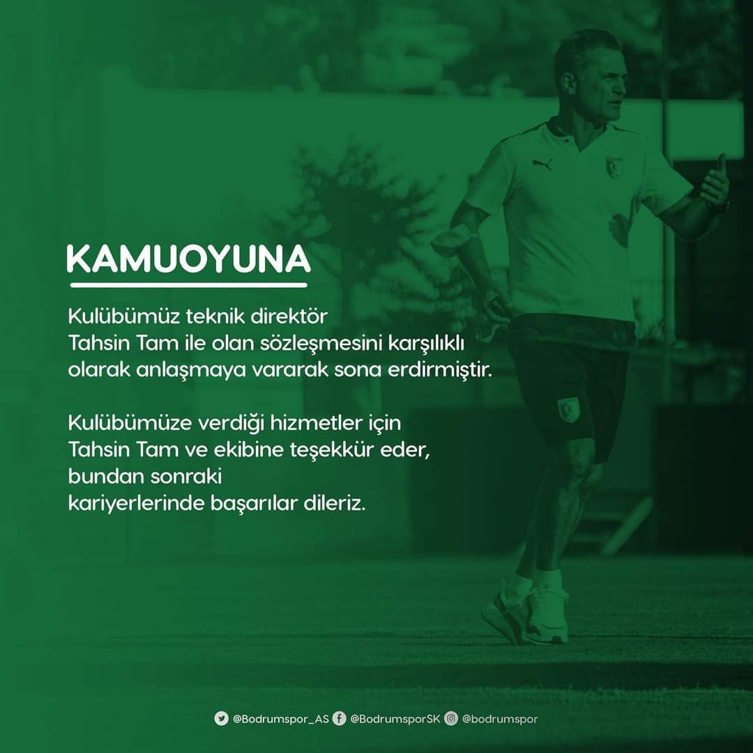 Bodrumspor'da Teknik Direktör Tahsin Tam Ile Yollar Ayrıldı 1 FB IMG 1634573424485