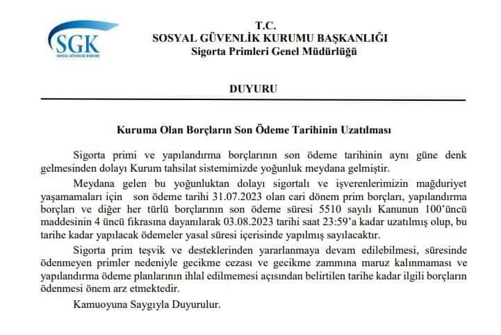 Yapılandırma Ödeme Süresi 3 Ağustos Tarihine Uzatıldı 1 FB IMG 1690812632890