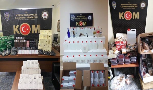 Muğla'da Sahte Içki Ve Kaçakçılık Operasyonunda 21 Şüpheli Yakalandı 19 Mugla bodrum sahte icki kacakcilik