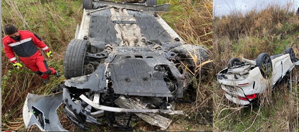 Dere Yatağına Yuvarlanan Sürücü Hayatını Kaybetti 20 ere yatagina devrilen otomobilin surucusu hayatini kaybetti