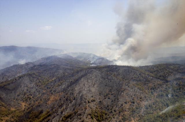 Havadan Görüntülendi, Manzara Yürek Yakıyor 1 marmaris te orman yanginin ilk basladigi nokta 15034617 8159 m