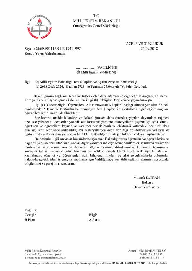 meb yardimci ders kitaplari yasak ogretmenlere sorusturma acilacak