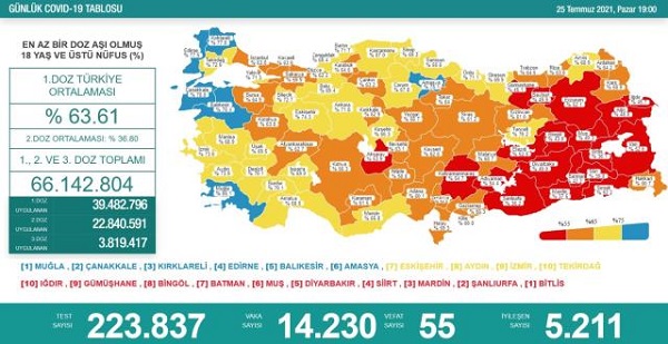 14 Bin 230 Yeni Vakanın Olduğunu Açıkladı 17 son 24 saatte korona virusten 55 kisi hayatin 14287427 o
